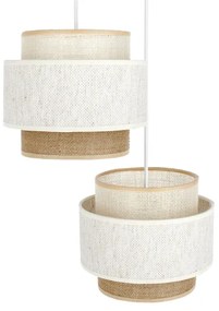 Lampadario a cavo BOHO 2xE27/60W/230V bianco/iuta