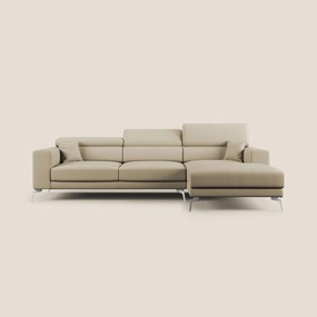 Blade Divano moderno angolare con poggiatesta reclinabili in Ecopelle T04