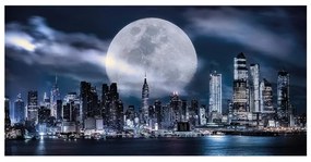 Stampa su tela Luna piena su NY, multicolore 140 x 70 cm