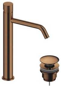 Rubinetto per lavabo a canna alta Loop K oro rosa spazzolato in ottone SANYCCES