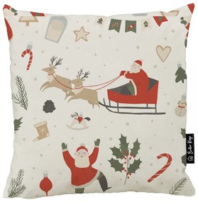 Federa decorativa a tema Natale 45x45 cm Happy Santa – Butter Kings
