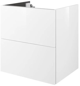 Mobile da bagno sospeso sotto lavabo L 60 x H 64 x P 48 cm bianco laccato lucido, 2 cassetti SENSEA Neo
