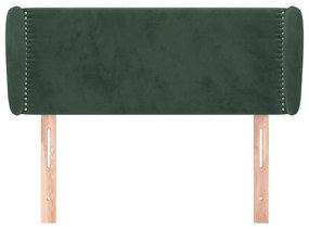 Testiera ad orecchio verde scuro 93x23x78/88 cm in velluto