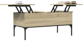 Tavolino Rovere Sonoma 100x50x45 cm Legno Multistrato e Metallo