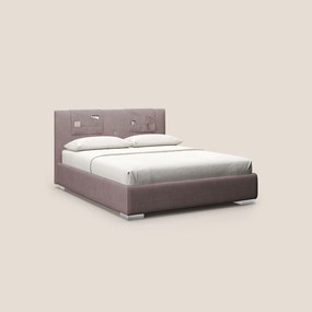 Horus letto imbottito contenitore e presa USB sulla testata in tessuto impermeabile T02 rosa