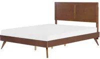 Letto in Legno Marrone Scuro Rete a Doghe Stile Classico 160 x 200 cm