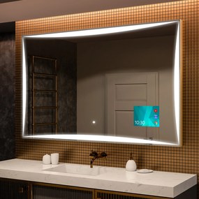 Rettangolare specchio bagno con luce LED specchio retroilluminato L77 da trucco con Specchio cosmetico, Tappetino riscaldante