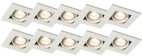 Set di 10 faretti incassati bianchi - Qure