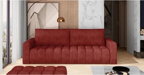 Divano rosso allungabile/con contenitore e rivestimento in velluto 247 cm Lazaro – ELTAP