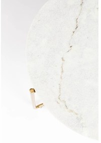 Tavolino da salotto rotondo bianco/dorato con piano in marmo ø 70 cm Timpa – White Label