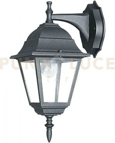 Applique down roma nera 1 luce attacco e27 ip44 14,6x19,5x35cm