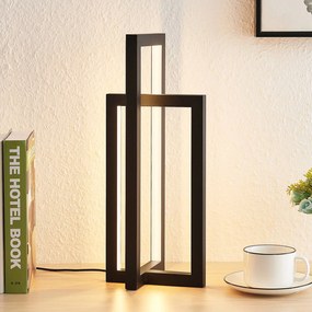 Lampada da tavolo a LED Hylda Lucande, dimmerabile, Nero, Soggiorno / Sala da pranzo, Alluminio, Moderno, Lampada da tavolo LED