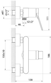 Aqualine - Rubinetto doccia BOLERO cromo lucido