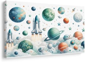 Quadro su tela – Razzo tra i pianeti
