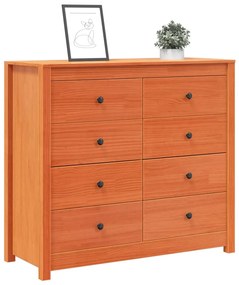 Armadietto marrone cera 100x40x90 cm in legno massello di pino