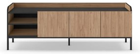 Mobile TV di colore naturale con effetto rovere 160x55x42 cm Adara – Marckeric