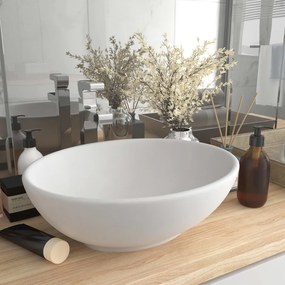 Lavandino Lusso Ovale Bianco Opaco 40x33 Cm İn Ceramica /