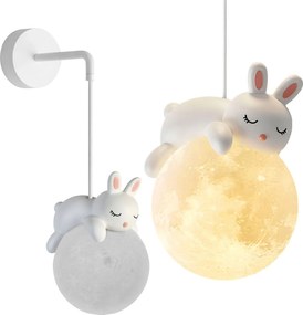 LAMPADA DA PARETE APPLIQUE CON CONIGLIETTO ADDORMENTATO G165-1W