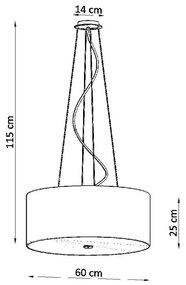 Lampada a sospensione bianca con paralume in vetro ø 60 cm Volta - Nice Lamps