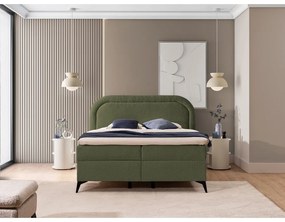 Letto boxspring verde con contenitore 160x200 cm Ornes – Ropez
