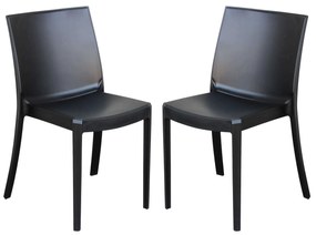 PERLA - set di 2 sedie in polipropilene impilabile da esterno e interno