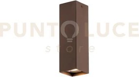 Plafoniera fluke quadrata corten 1 luce attacco gu10 6x6x20cm
