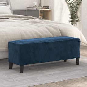 Panca Blu 100x35x41 Cm İn Velluto /