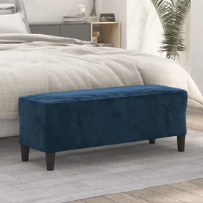 Panca Blu 100x35x41 Cm İn Velluto /