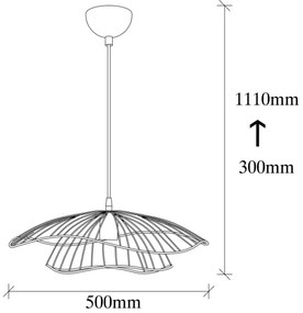 Lampadario su filo  TEL 1xE27/40W/230V