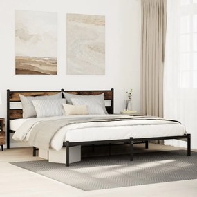 Giroletto Senza Materaso İn Metallo Rovere Fumo 183x213 Cm /
