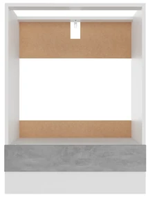 Armadio per forno grigio cemento 60x46x81,5 cm in truciolato