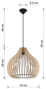 Apparecchio a sospensione beige Pantilla - Sollux