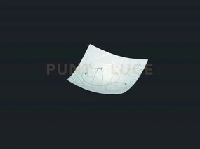Spirelli plafoniera quadrata vetro decoro cerchi d. 30x30cm 1 luce ...