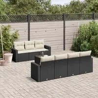 Set Divani da Giardino con Cuscini 8 pz Nero in Polyrattancod mxl 112110