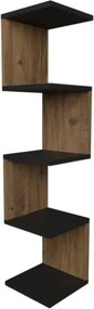 Mensola Ad Angolo Zig-Zag 5 Ripiani 25x25x109 Musa Rovere E Antracite