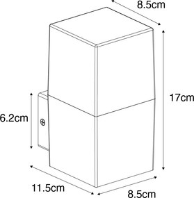 Lampada da parete per esterni moderna grigia IP44 - Denmark