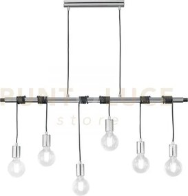 Lampadario a lampadario a sospensione admiral cromo 6 luci attacco ...