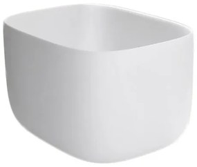 Antonio Lupi Design Poggio Lavabo Da Appoggio Rettangolare 46x40 H 30 Cm In Flumood Bianco