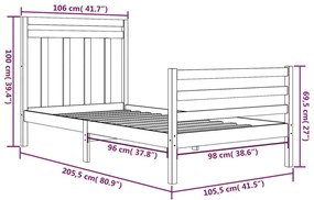 Giroletto Bianco in Legno Massello 100x200 cm