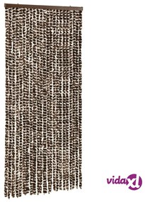 vidaXL Zanzariera Marrone e Bianco 100x220 cm Ciniglia