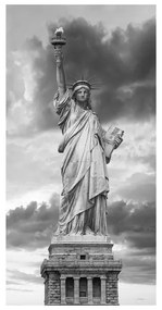 Stampa su tela Statua della Liberta' b&w, seppia 140 x 70 cm