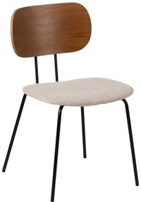 Set di 4 sedie da pranzo color crema con schienale in legno Cleo - Ixia