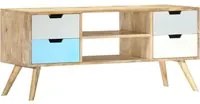 Mobile Porta TV 110x35x48 cm Legno Massello di Mango 286483