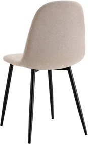 Sedia Da Pranzo Moderna In Tessuto Khaki Gambe Nere Irene - Set da 4 Pezzi