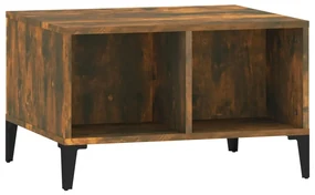 Tavolino da salotto rovere fumo 60x50x36,5 cm legno multistrato