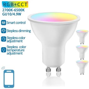 Set da 4 lampadine LED RGBW dimmerabili Smart GU10/4,9W/230V 2700-6500K - Aigostar