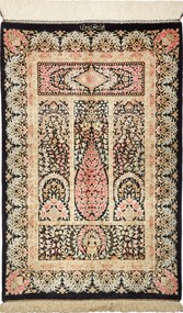 Ghom Tappeto persiano 60x90 Nero (Iran) Annodato A Mano