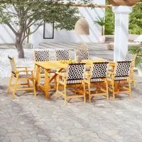 Set Mobili da Pranzo per Giardino 9 pz Legno Massello di Acacia cod mxl 43649