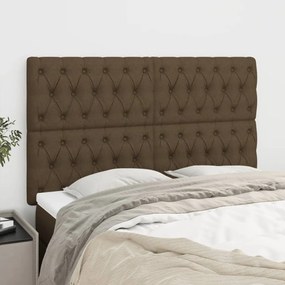 Testiera 4 Pz Marrone Scuro 80 X 7 X 78/88 Cm İn Tessuto /