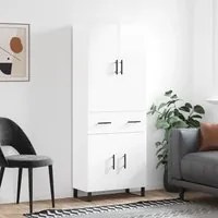 Credenza Bianco Lucido 69,5x34x180 cm in Legno Multistrato 3198171